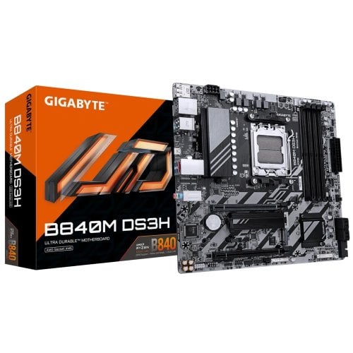 Материнська плата Gigabyte B840M DS3H (sAM5, AMD B840) купити з перевіркою сумісності: огляд, характеристики, ціна у Києві, Львові, Вінниці, Хмельницькому, Івано-Франківську, Україні | інтернет-магазин TELEMART.UA фото