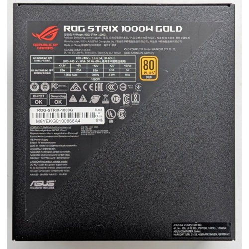 Блок живлення Asus ROG Strix 1000W (ROG-STRIX-1000G) (Відновлено продавцем, 738745) купити з перевіркою сумісності: огляд, характеристики, ціна у Києві, Львові, Вінниці, Хмельницькому, Івано-Франківську, Україні | інтернет-магазин TELEMART.UA фото