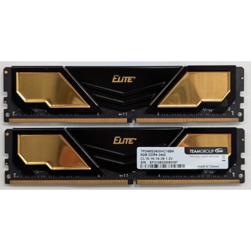 Купить Озу Team DDR4 16Gb (2x8GB) 2400Mhz Elite Plus Black (TPD416G2400HC16DC01) (Восстановлено продавцом, 738798) с проверкой совместимости: обзор, характеристики, цена в Киеве, Днепре, Одессе, Харькове, Украине | интернет-магазин TELEMART.UA фото