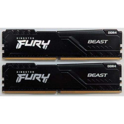 Озп Kingston DDR4 16GB (2x8GB) 3200Mhz FURY Beast Black (KF432C16BBK2/16) (Відновлено продавцем, 738800) купити з перевіркою сумісності: огляд, характеристики, ціна у Києві, Львові, Вінниці, Хмельницькому, Івано-Франківську, Україні | інтернет-магазин TELEMART.UA фото