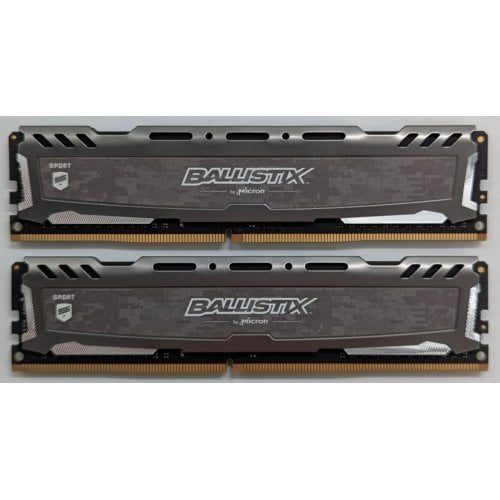 Купить Озу Crucial DDR4 16GB (2x8GB) 3200Mhz Ballistix Sport LT Gray (BLS2K8G4D32AESBK) (Восстановлено продавцом, 738824) с проверкой совместимости: обзор, характеристики, цена в Киеве, Днепре, Одессе, Харькове, Украине | интернет-магазин TELEMART.UA фото