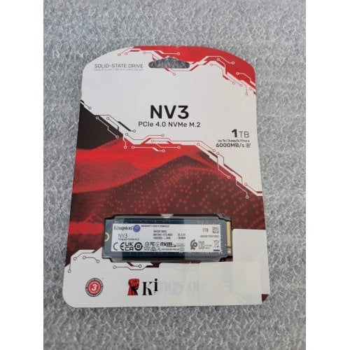 Уцінка ssd-диск Kingston NV3 3D NAND 1TB M.2 (2280 PCI-E) NVMe x4 (SNV3S/1000G) (Пошкоджено пакування, 738887) купити з перевіркою сумісності: огляд, характеристики, ціна у Києві, Львові, Вінниці, Хмельницькому, Івано-Франківську, Україні | інтернет-магазин TELEMART.UA фото