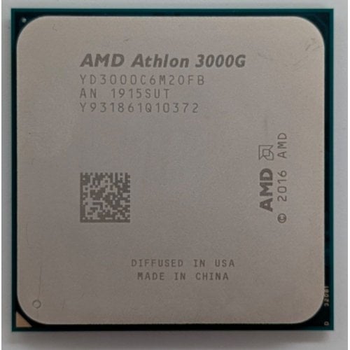 Процесор AMD Athlon 3000G 3.5GHz sAM4 Tray (YD3000C6M2OFB) (Відновлено продавцем, 738915) купити з перевіркою сумісності: огляд, характеристики, ціна у Києві, Львові, Вінниці, Хмельницькому, Івано-Франківську, Україні | інтернет-магазин TELEMART.UA фото