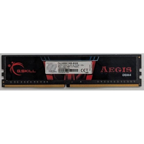 Озп G.Skill DDR4 8GB 3200Mhz Aegis (F4-3200C16S-8GIS) (Відновлено продавцем, 739131) купити з перевіркою сумісності: огляд, характеристики, ціна у Києві, Львові, Вінниці, Хмельницькому, Івано-Франківську, Україні | інтернет-магазин TELEMART.UA фото