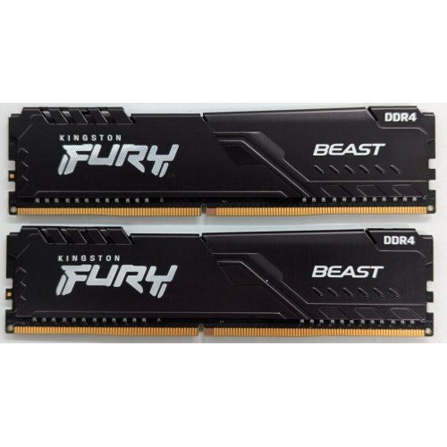 Озп Kingston DDR4 16GB (2x8GB) 3200Mhz FURY Beast Black (KF432C16BBK2/16) (Відновлено продавцем, 739136) купити з перевіркою сумісності: огляд, характеристики, ціна у Києві, Львові, Вінниці, Хмельницькому, Івано-Франківську, Україні | інтернет-магазин TELEMART.UA фото