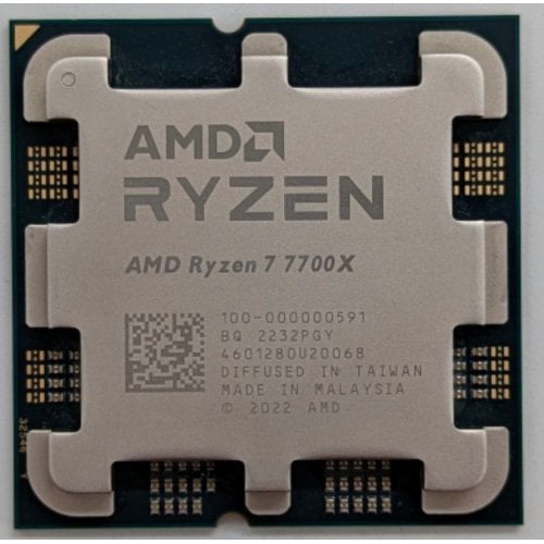 Процесор AMD Ryzen 7 7700X 4.5(5.4)GHz 32MB sAM5 Tray (100-000000591) (Відновлено продавцем, 739217) купити з перевіркою сумісності: огляд, характеристики, ціна у Києві, Львові, Вінниці, Хмельницькому, Івано-Франківську, Україні | інтернет-магазин TELEMART.UA фото