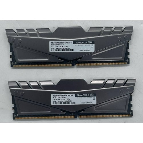 Озп Team DDR4 16GB (2x8GB) 3200MHz T-Force Dark Z (TDZGD48G3200HC16CBK) (Відновлено продавцем, 739620) купити з перевіркою сумісності: огляд, характеристики, ціна у Києві, Львові, Вінниці, Хмельницькому, Івано-Франківську, Україні | інтернет-магазин TELEMART.UA фото