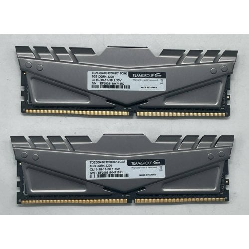 Озп Team DDR4 16GB (2x8GB) 3200MHz T-Force Dark Z (TDZGD48G3200HC16CBK) (Відновлено продавцем, 739622) купити з перевіркою сумісності: огляд, характеристики, ціна у Києві, Львові, Вінниці, Хмельницькому, Івано-Франківську, Україні | інтернет-магазин TELEMART.UA фото