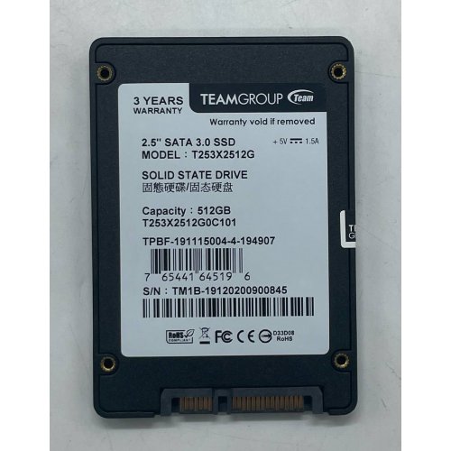 Купить Ssd-диск Team GX2 512GB 2.5" (T253X2512G0C101) (Восстановлено продавцом, 739630) с проверкой совместимости: обзор, характеристики, цена в Киеве, Днепре, Одессе, Харькове, Украине | интернет-магазин TELEMART.UA фото