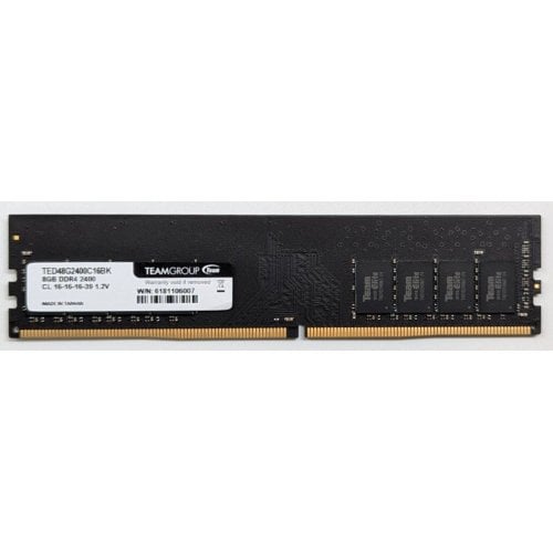 Озп Team DDR4 8GB 2400Mhz (TED48G2400C16BK) (Відновлено продавцем, 740133) купити з перевіркою сумісності: огляд, характеристики, ціна у Києві, Львові, Вінниці, Хмельницькому, Івано-Франківську, Україні | інтернет-магазин TELEMART.UA фото