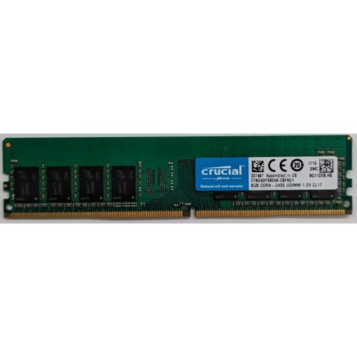 Купить Озу Crucial DDR4 8GB 2400Mhz (CT8G4DFS824A) (Восстановлено продавцом, 740298) с проверкой совместимости: обзор, характеристики, цена в Киеве, Днепре, Одессе, Харькове, Украине | интернет-магазин TELEMART.UA фото