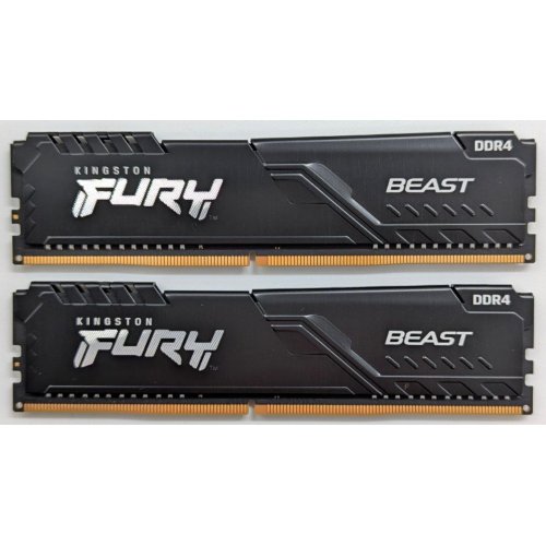 Озп Kingston DDR4 16GB (2x8GB) 3200Mhz FURY Beast Black (KF432C16BBK2/16) (Відновлено продавцем, 740310) купити з перевіркою сумісності: огляд, характеристики, ціна у Києві, Львові, Вінниці, Хмельницькому, Івано-Франківську, Україні | інтернет-магазин TELEMART.UA фото