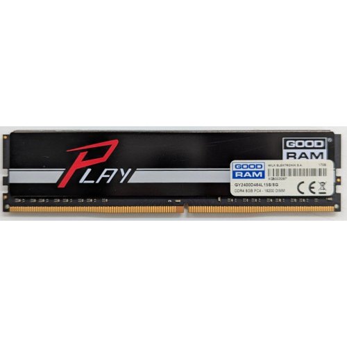 Озп GoodRAM DDR4 8GB 2400Mhz Play Black (GY2400D464L15S/8G) (Відновлено продавцем, 740922) купити з перевіркою сумісності: огляд, характеристики, ціна у Києві, Львові, Вінниці, Хмельницькому, Івано-Франківську, Україні | інтернет-магазин TELEMART.UA фото