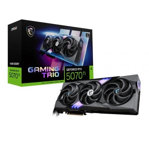 Купить Видеокарта MSI GeForce RTX 5070 Ti GAMING TRIO PLUS 16384MB (RTX 5070 Ti 16G GAMING TRIO PLUS) с проверкой совместимости: обзор, характеристики, цена в Киеве, Днепре, Одессе, Харькове, Украине | интернет-магазин TELEMART.UA фото