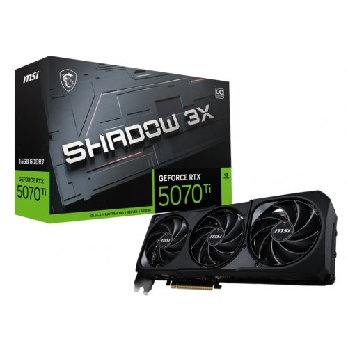 Купить Видеокарта MSI GeForce RTX 5070 Ti SHADOW 3X OC 16384MB (RTX 5070 Ti 16G SHADOW 3X OC) с проверкой совместимости: обзор, характеристики, цена в Киеве, Днепре, Одессе, Харькове, Украине | интернет-магазин TELEMART.UA фото