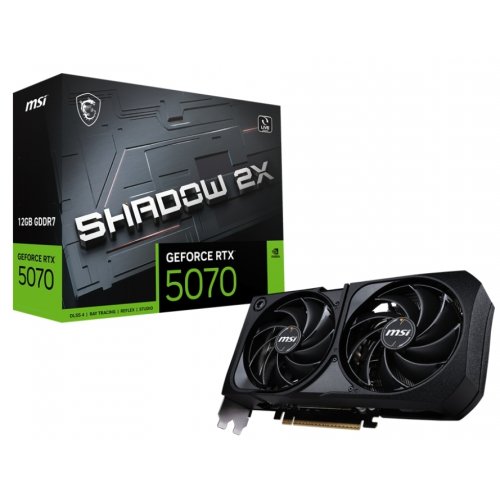 Купить Видеокарта MSI GeForce RTX 5070 SHADOW 2X 12288MB (RTX 5070 12G SHADOW 2X) с проверкой совместимости: обзор, характеристики, цена в Киеве, Днепре, Одессе, Харькове, Украине | интернет-магазин TELEMART.UA фото