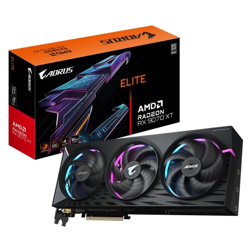 Купить Видеокарта Gigabyte Radeon RX 9070 XT AORUS ELITE 16384MB (GV-R9070XTAORUS E-16GD) с проверкой совместимости: обзор, характеристики, цена в Киеве, Днепре, Одессе, Харькове, Украине | интернет-магазин TELEMART.UA фото