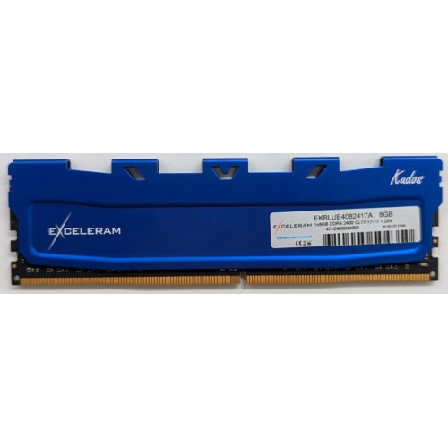 Купить Озу Exceleram DDR4 8GB 2400Mhz Blue Kudos (EKBLUE4082417A) (Восстановлено продавцом, 741101) с проверкой совместимости: обзор, характеристики, цена в Киеве, Днепре, Одессе, Харькове, Украине | интернет-магазин TELEMART.UA фото