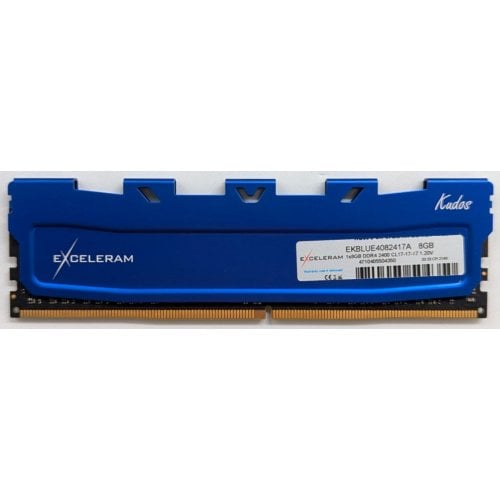 Озп Exceleram DDR4 8GB 2400Mhz Blue Kudos (EKBLUE4082417A) (Відновлено продавцем, 741220) купити з перевіркою сумісності: огляд, характеристики, ціна у Києві, Львові, Вінниці, Хмельницькому, Івано-Франківську, Україні | інтернет-магазин TELEMART.UA фото