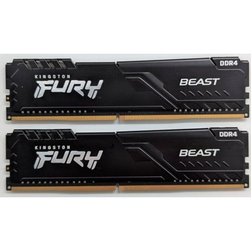 Озп Kingston DDR4 16GB (2x8GB) 3200Mhz FURY Beast Black (KF432C16BBK2/16) (Відновлено продавцем, 741343) купити з перевіркою сумісності: огляд, характеристики, ціна у Києві, Львові, Вінниці, Хмельницькому, Івано-Франківську, Україні | інтернет-магазин TELEMART.UA фото