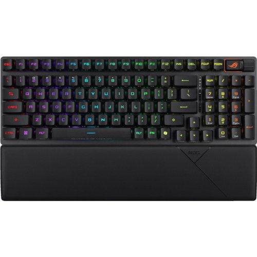 Купить Клавиатура Asus ROG Strix Scope II 96 RX Optical Red Wireless (90MP03S0-BKUA20) Black - цена в Харькове, Киеве, Днепре, Одессе
в интернет-магазине Telemart фото