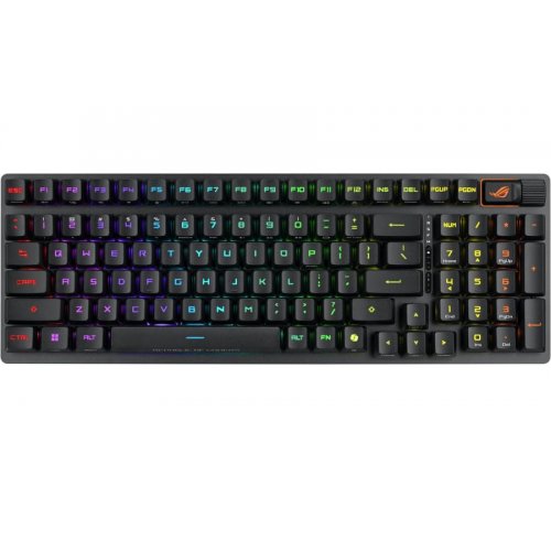 Купити Клавіатура Asus ROG Strix Scope II 96 RX Optical Red Wireless (90MP03S0-BKUA20) Black - ціна в Києві, Львові, Вінниці, Хмельницькому, Франківську, Україні | інтернет-магазин TELEMART.UA фото