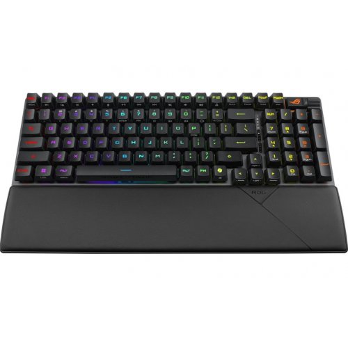 Купить Клавиатура Asus ROG Strix Scope II 96 RX Optical Red Wireless (90MP03S0-BKUA20) Black - цена в Харькове, Киеве, Днепре, Одессе
в интернет-магазине Telemart фото