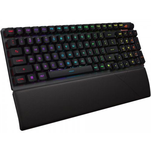 Купить Клавиатура Asus ROG Strix Scope II 96 RX Optical Red Wireless (90MP03S0-BKUA20) Black - цена в Харькове, Киеве, Днепре, Одессе
в интернет-магазине Telemart фото