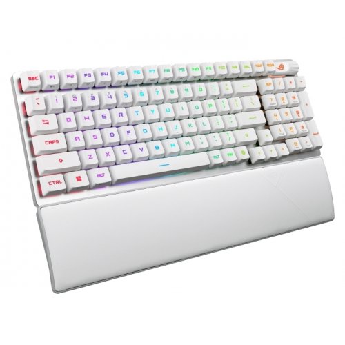 Купити Клавіатура Asus ROG Strix Scope II 96 RX Optical Red Wireless (90MP03S0-BKUA30) White - ціна в Києві, Львові, Вінниці, Хмельницькому, Франківську, Україні | інтернет-магазин TELEMART.UA фото