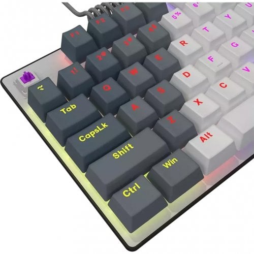 Купить Клавиатура Lorgar Azar 514TKL RGB Mechanical Linear Dream Switches (LRG-GK514TKL-WH-UA) White - цена в Харькове, Киеве, Днепре, Одессе
в интернет-магазине Telemart фото