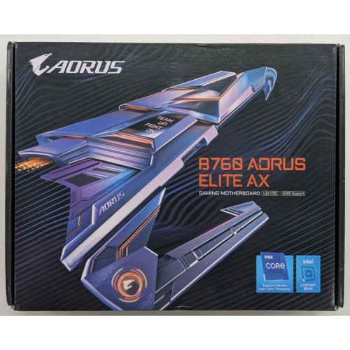 Материнська плата Gigabyte B760 AORUS ELITE AX (s1700, Intel B760) (Відновлено продавцем, 742562) купити з перевіркою сумісності: огляд, характеристики, ціна у Києві, Львові, Вінниці, Хмельницькому, Івано-Франківську, Україні | інтернет-магазин TELEMART.UA фото