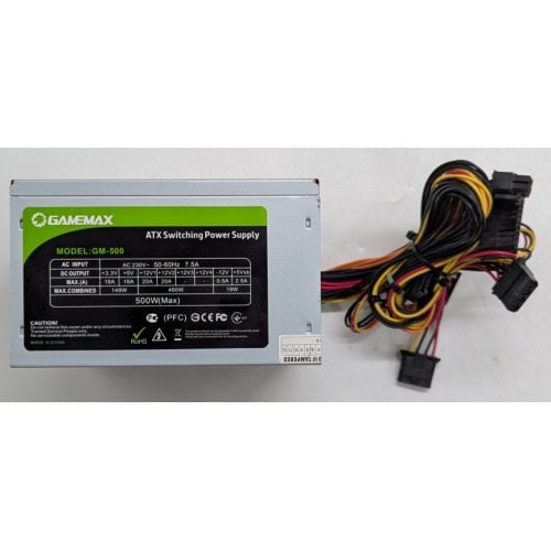 Купить Блок питания GAMEMAX GM-500 500W (GM-500) OEM (Восстановлено продавцом, 742568) с проверкой совместимости: обзор, характеристики, цена в Киеве, Днепре, Одессе, Харькове, Украине | интернет-магазин TELEMART.UA фото