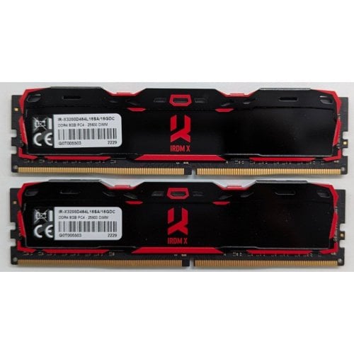 Купить Озу GoodRAM DDR4 16GB (2x8GB) 3200Mhz Iridium X Black (IR-X3200D464L16SA/16GDC) (Восстановлено продавцом, 742593) с проверкой совместимости: обзор, характеристики, цена в Киеве, Днепре, Одессе, Харькове, Украине | интернет-магазин TELEMART.UA фото