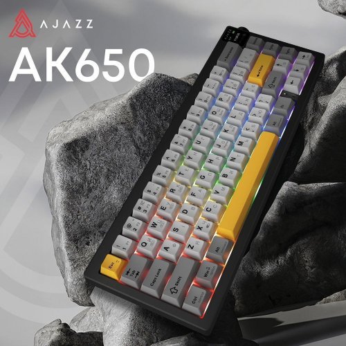 Купити Клавіатура Ajazz AK650 RGB Flying Fish Switch Wireless With Screen (AK650-FF-BGY) Black - ціна в Києві, Львові, Вінниці, Хмельницькому, Франківську, Україні | інтернет-магазин TELEMART.UA фото