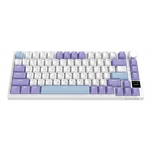 Купити Клавіатура Ajazz AK820 Pro RGB Flying Fish Switch Wireless With Screen (AK820PRO-FF-PWB) Purple - ціна в Києві, Львові, Вінниці, Хмельницькому, Франківську, Україні | інтернет-магазин TELEMART.UA фото