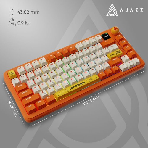 Купить Клавиатура Ajazz AK820 MAX RGB Avocado Switch Wireless With Screen (AK820MAX-AS-OW) Orange - цена в Харькове, Киеве, Днепре, Одессе
в интернет-магазине Telemart фото