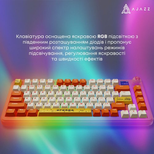 Купить Клавиатура Ajazz AK820 MAX RGB Avocado Switch Wireless With Screen (AK820MAX-AS-OW) Orange - цена в Харькове, Киеве, Днепре, Одессе
в интернет-магазине Telemart фото