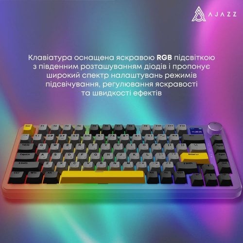 Купить Клавиатура Ajazz AK820 MAX RGB Magnetic Switches Wireless With Screen (AK820MAX-M-BGY) Black - цена в Харькове, Киеве, Днепре, Одессе
в интернет-магазине Telemart фото