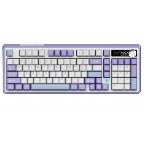 Купить Клавиатура Ajazz AK980 RGB Clear Sky Switch Wireless With Screen (AK980-CS-PWB) Purple - цена в Харькове, Киеве, Днепре, Одессе
в интернет-магазине Telemart фото