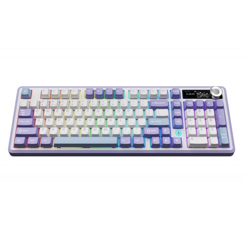 Купить Клавиатура Ajazz AK980 RGB Clear Sky Switch Wireless With Screen (AK980-CS-PWB) Purple - цена в Харькове, Киеве, Днепре, Одессе
в интернет-магазине Telemart фото