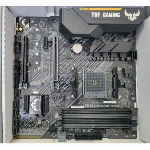 Уцінка материнська плата Asus TUF Gaming B450M-Plus II (sAM4, AMD B450) (Сліди використання, 742751) купити з перевіркою сумісності: огляд, характеристики, ціна у Києві, Львові, Вінниці, Хмельницькому, Івано-Франківську, Україні | інтернет-магазин TELEMART.UA фото