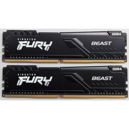 Озп Kingston DDR4 16GB (2x8GB) 3200Mhz FURY Beast Black (KF432C16BBK2/16) (Відновлено продавцем, 742943) купити з перевіркою сумісності: огляд, характеристики, ціна у Києві, Львові, Вінниці, Хмельницькому, Івано-Франківську, Україні | інтернет-магазин TELEMART.UA фото