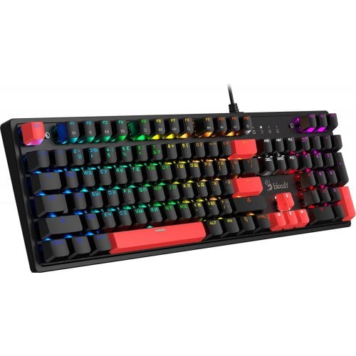 Купить Клавиатура A4Tech Bloody S510R RGB BLMS Switch Red Switch Fire Black - цена в Харькове, Киеве, Днепре, Одессе
в интернет-магазине Telemart фото