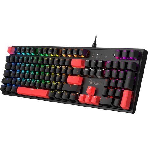 Купить Клавиатура A4Tech Bloody S510R RGB BLMS Switch Red Switch Fire Black - цена в Харькове, Киеве, Днепре, Одессе
в интернет-магазине Telemart фото