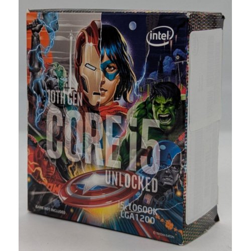 Купить Процессор Intel Core i5-10600K 4.1(4.8)GHz 12MB s1200 Box (BX8070110600KA) Marvel Avengers Special Edition (Восстановлено продавцом, 743327) с проверкой совместимости: обзор, характеристики, цена в Киеве, Днепре, Одессе, Харькове, Украине | интернет-магазин TELEMART.UA фото