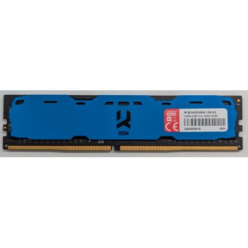 Озп GoodRAM DDR4 4GB 2400Mhz IRDM Blue (IR-B2400D464L15S/4G) (Відновлено продавцем, 743332) купити з перевіркою сумісності: огляд, характеристики, ціна у Києві, Львові, Вінниці, Хмельницькому, Івано-Франківську, Україні | інтернет-магазин TELEMART.UA фото