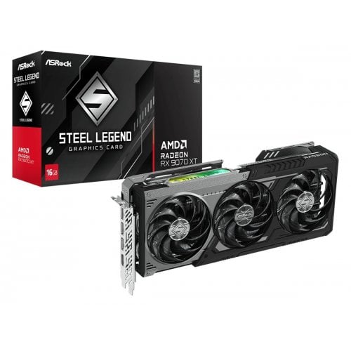 Відеокарта AsRock Radeon RX 9070 XT Steel Legend Dark 16384MB (RX9070XT SLD 16G) купити з перевіркою сумісності: огляд, характеристики, ціна у Києві, Львові, Вінниці, Хмельницькому, Івано-Франківську, Україні | інтернет-магазин TELEMART.UA фото