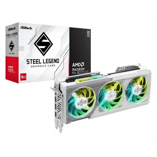 Відеокарта AsRock Radeon RX 9070 XT Steel Legend 16384MB (RX9070XT SL 16G) купити з перевіркою сумісності: огляд, характеристики, ціна у Києві, Львові, Вінниці, Хмельницькому, Івано-Франківську, Україні | інтернет-магазин TELEMART.UA фото