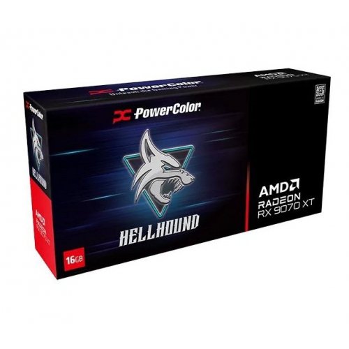 Купить Видеокарта PowerColor Radeon RX 9070 XT Hellhound 16384MB (RX9070XT 16G-L/OC) с проверкой совместимости: обзор, характеристики, цена в Киеве, Днепре, Одессе, Харькове, Украине | интернет-магазин TELEMART.UA фото