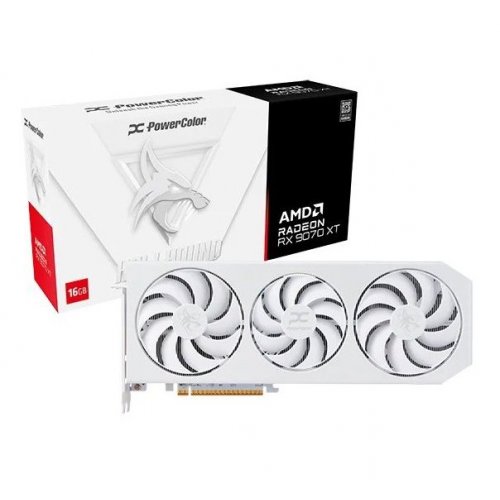 Купить Видеокарта PowerColor Radeon RX 9070 XT Hellhound Spectral White 16384MB (RX9070XT 16G-L/OC/WHITE) с проверкой совместимости: обзор, характеристики, цена в Киеве, Днепре, Одессе, Харькове, Украине | интернет-магазин TELEMART.UA фото